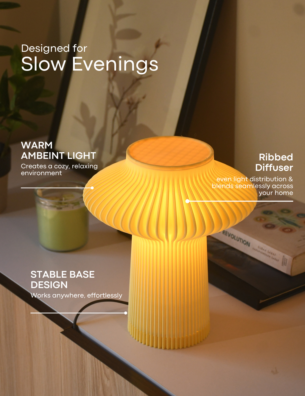 Fluted Crown Table Lamp